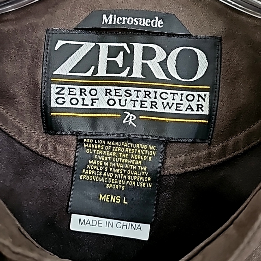 Zero Restriction Golf Outerwear Dark Brown Microsuede - Picture 3 of 13